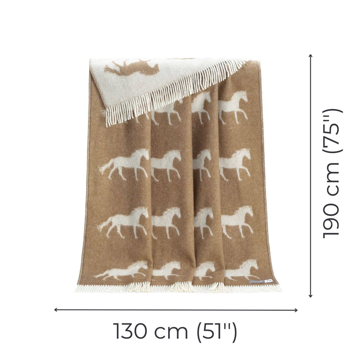 Double-sided Horse Wool Throw - Brown