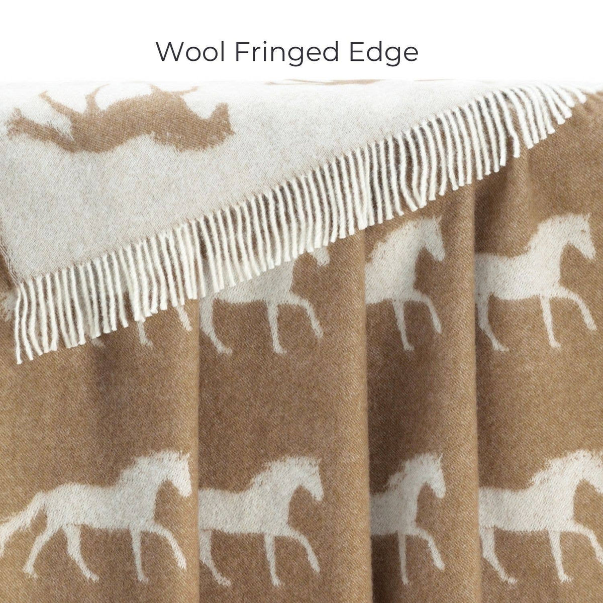 Double-sided Horse Wool Throw - Brown