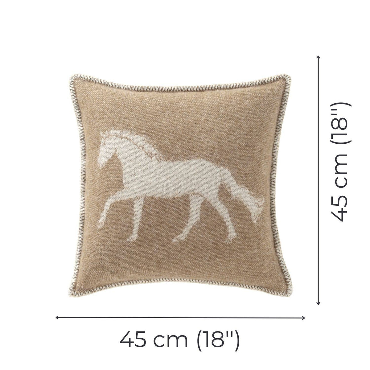 Double-sided Wool Cushion - Brown