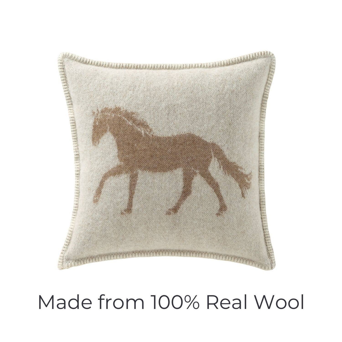 Double-sided Wool Cushion - Brown