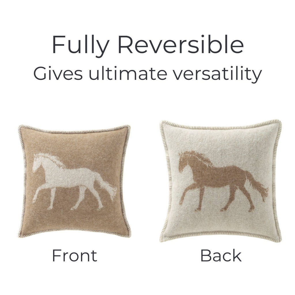 Double-sided Wool Cushion - Brown