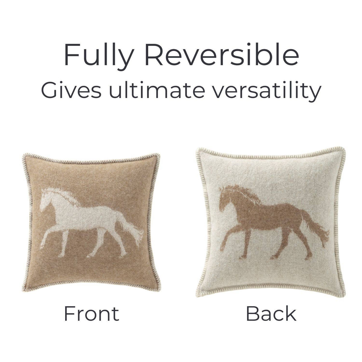 Double-sided Wool Cushion - Brown
