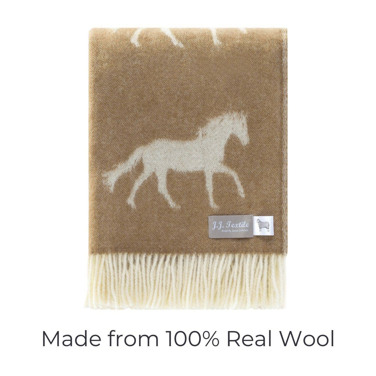 Double-sided Horse Wool Throw - Brown