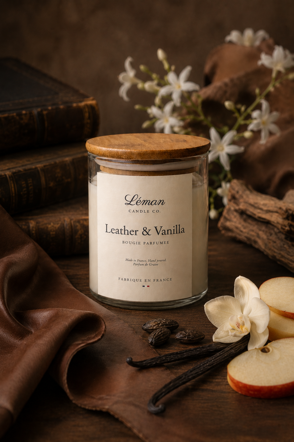 "Leather & Vanilla" Hand poured Soy Candle 