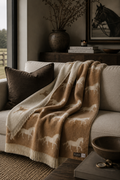 Double-sided Horse Wool Throw - Brown