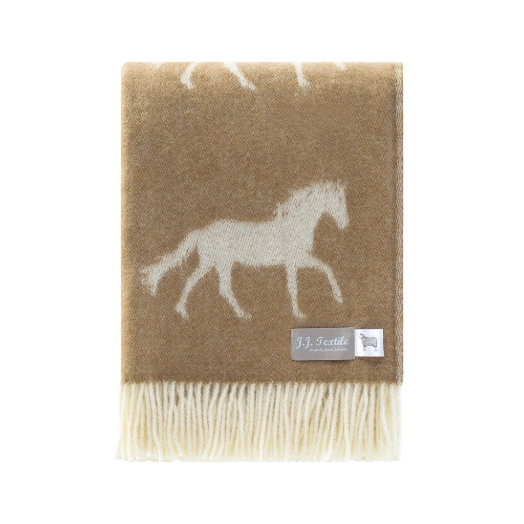 Double-sided Horse Wool Throw - Brown